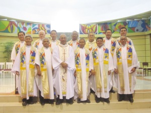 The Jubilarians with Bishop Palang, SVD